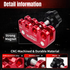 CNRAQR gapper in use with spark plug illustrating easy alignment and control