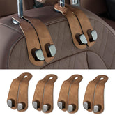 CoBak front packaging showing four brown stitched leather car hooks and neat presentation