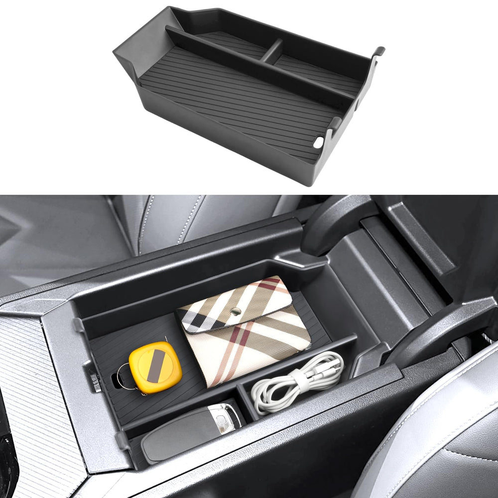 Coleya front view of console insert showing tidy compartment benefit