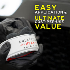 After application shine on hood demonstrating Collinite 476 depth