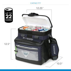 Columbia PFG cooler SmartShelf detail separating drinks from soft food for protection