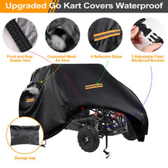 CONFUTURY installed on two-seater kart outdoors demonstrating windproof fit