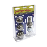 Convert-A-Ball 900B front view showing shank and three balls for versatile towing