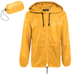 COOFANDY front view of hooded raincoat showing full coverage and practical design