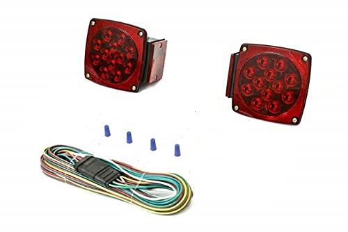 CORINTH square LED tail light front view showing bright lenses and mounting benefit
