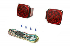 CORINTH square LED tail light front view showing bright lenses and mounting benefit
