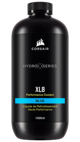 Corsair XL8 translucent blue bottle front label showing product and benefit