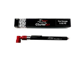 Counteract gauge front view with red 90° head and black anodized body for easy locating