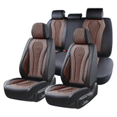 Coverado front seat view showing coffee finish and premium upgrade benefit
