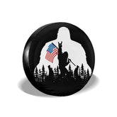 cozipink Bigfoot American flag spare tire cover front view showing bold graphic and protection