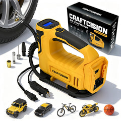 CRAFTCISION inflator front view showing compact portable design and quick access