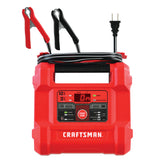 CRAFTSMAN front view showing charger and benefits of quick, automatic charging