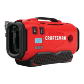 CRAFTSMAN inflator front view showing compact portability and quick setup