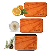CRATIK wood visor clip front view showing neat fit and refined cabin look