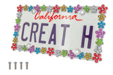 creathome front view of daisy frame showing full wreath design and sparkle
