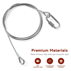 Creative.C 304 stainless steel cables closeup showing corrosion resistance and strength benefits