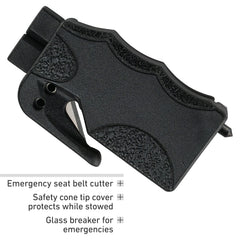 CRKT tungsten-carbide window breaker tip with protective cone for safety