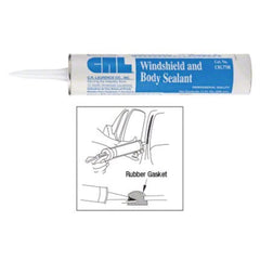 CRL sealant close-up bead on metal and glass demonstrating flexible tacky seal benefit
