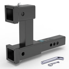 CROSSHIP front view of dual hitch extender showing both receivers and secure finish