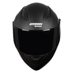 Crown Racing tinted shield closeup reducing glare for daytime comfort