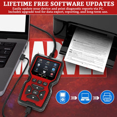 CrysGuard V519 OBDII connector and cable plugged for plug-and-play testing