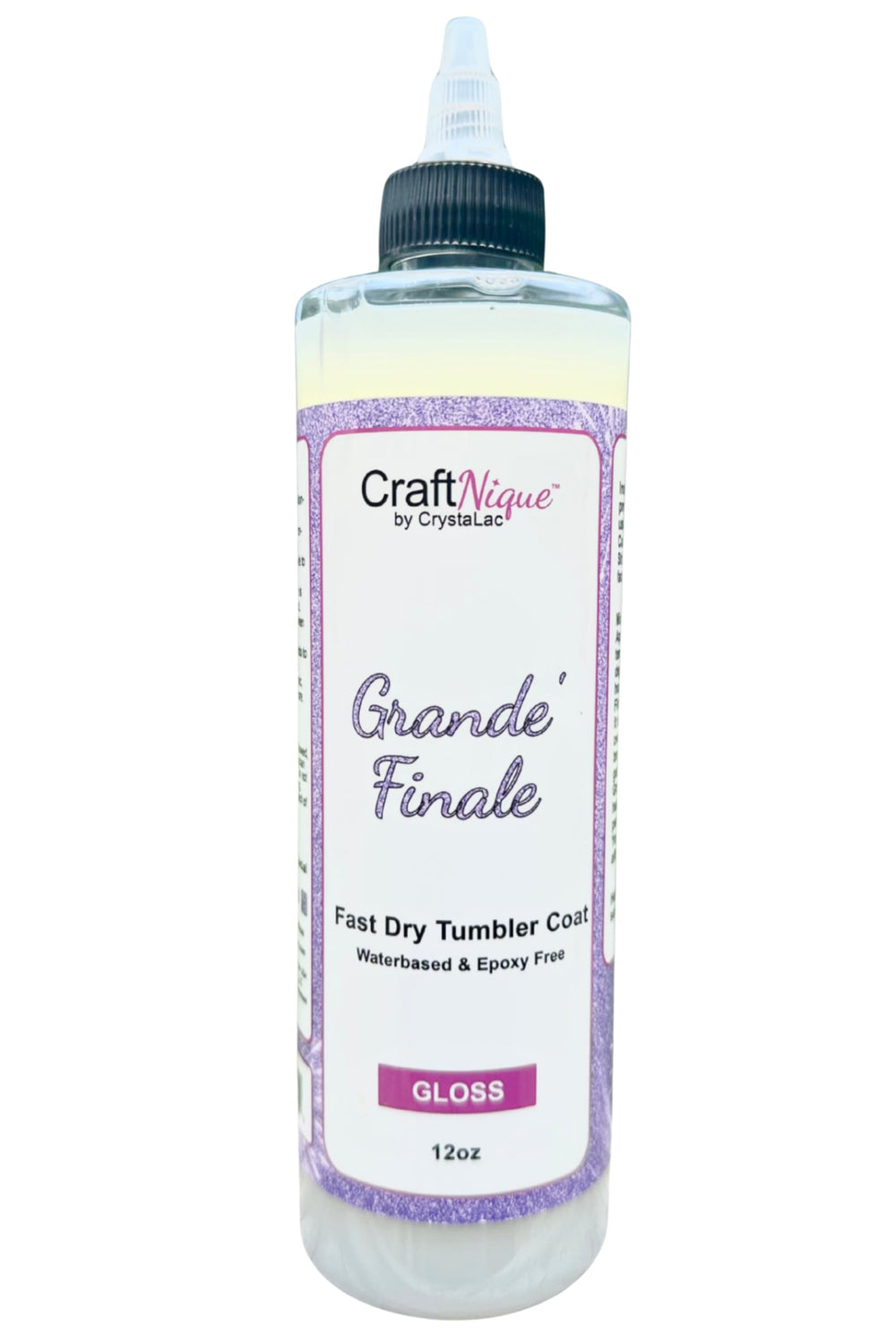 CrystaLac Grande Finale bottle front view showing label and gloss benefits