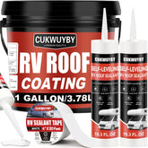 CUKWUYBY front view of gallon pail and sealant tubes showing kit contents and convenience