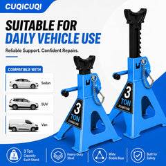 CUQICUQI ratchet and steel pin locking system showing reliable safety