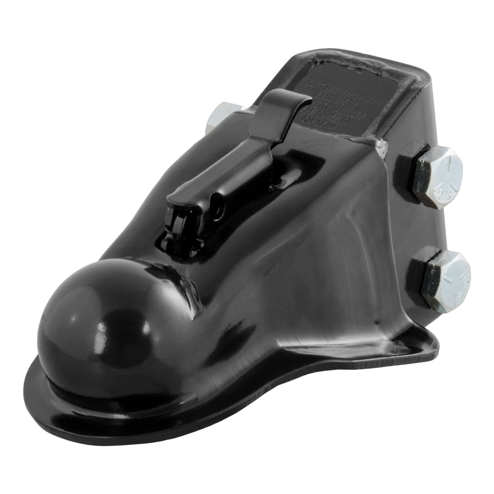 CURT front profile of 25330 coupler showing secure ball fit and durable finish