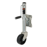 CURT front profile of jack showing wheel for easy maneuvering