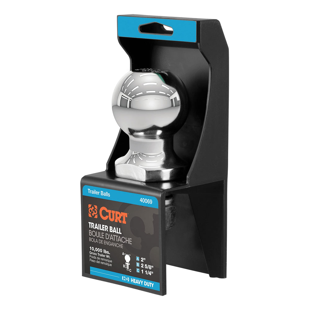 CURT 40069 front view showing the 2-inch ball and shank for reliable towing