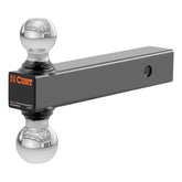 CURT multi-ball mount front view showing both balls and 2x2 shank benefit convenience