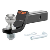 CURT 45036 front view showing preinstalled 2" ball and benefit of ready-to-tow