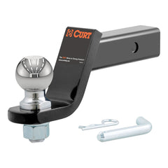 CURT 45042 front view showing entire loaded ball mount and ready-to-tow convenience