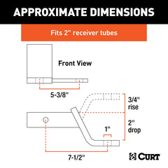 CURT 45820 sway tab close-up highlighting welded tab for attaching sway control ball