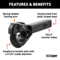 CURT 48004 side profile installed in a 2x2 receiver demonstrating fit