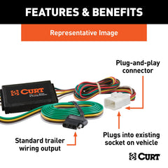 CURT plug close-up highlighting OEM-compatible plug for easy install