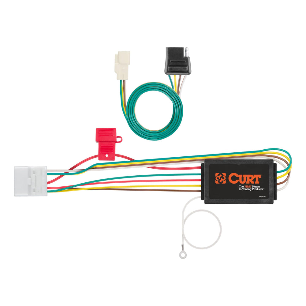 CURT 56217 front connector showing 4-way socket and clean fit for towing