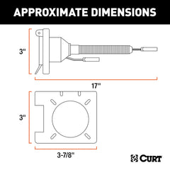 CURT 57672 7-way RV blade socket close-up emphasizing secure multi-function connections