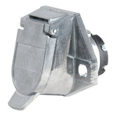 CURT front view of 7-pin round socket showing secure vehicle-side connection benefit