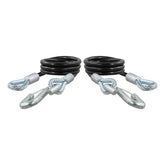 CURT 80176 front assembly view showing hooks and vinyl-coated cable for safer towing