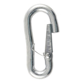CURT snap hook front view showing zinc finish and solid steel construction benefit durability