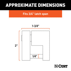 CURT close-up of zinc-plated 1/4-inch pin highlighting corrosion resistance