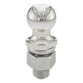 CURT front view of 2-inch stainless trailer ball showing polished head and fit benefits