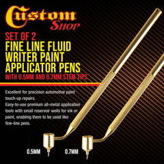 Custom Shop close-up of 0.5mm and 0.7mm stem tips, showing precision for fine lines