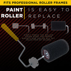 Custom Shop roller next to hand for scale showing compact 4-inch working width