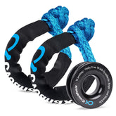Cvoahax front packaging showing two soft shackles and snatch ring, compact storage benefit