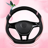 Cxtiy pink steering wheel cover front view showing stylish look and easy fit
