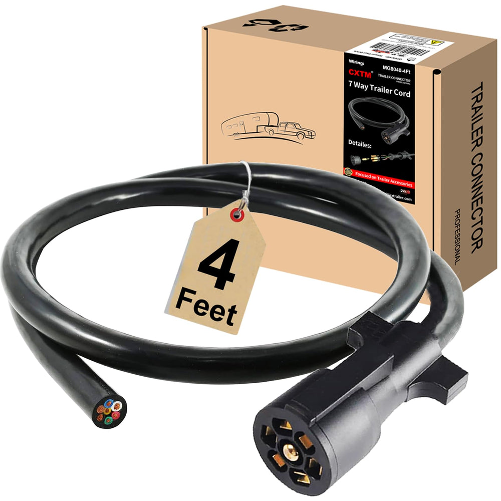 CXTM front view of 7-way harness showing connector and cable, durable connection benefit