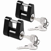 CZC AUTO front view of black trailer coupler lock showing compact profile and secure design